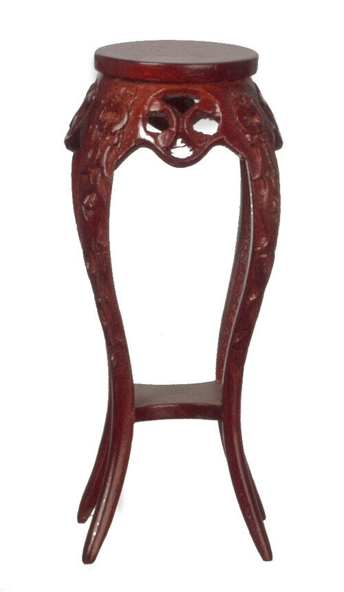 Dollhouse Miniature Fancy Victorian Plant Stand in Mahogany