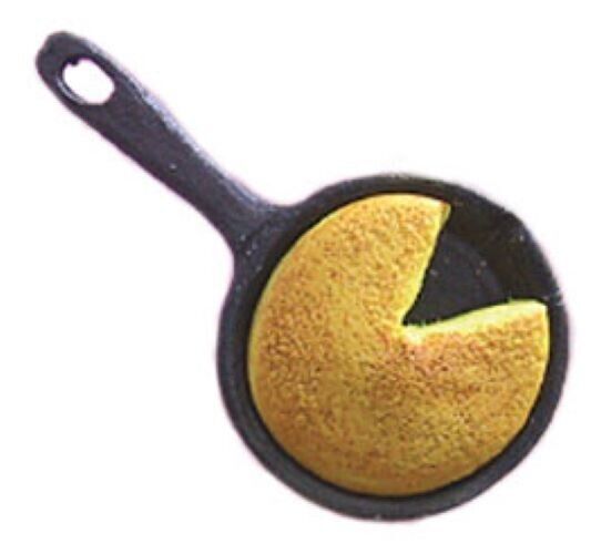 Dollhouse Miniature Skillet Cornbread in a Pan