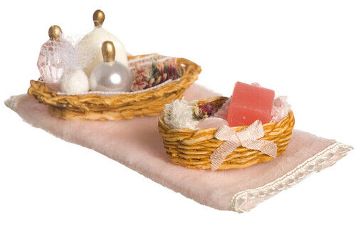 Dollhouse Miniature Bathroom Accessories, Pink, by Falcon Miniatures