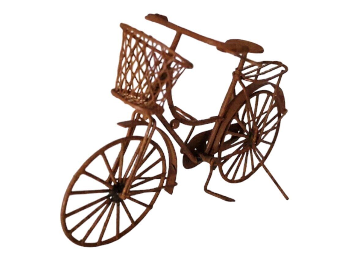 Dollhouse Miniature Rusty Metal Bicycle