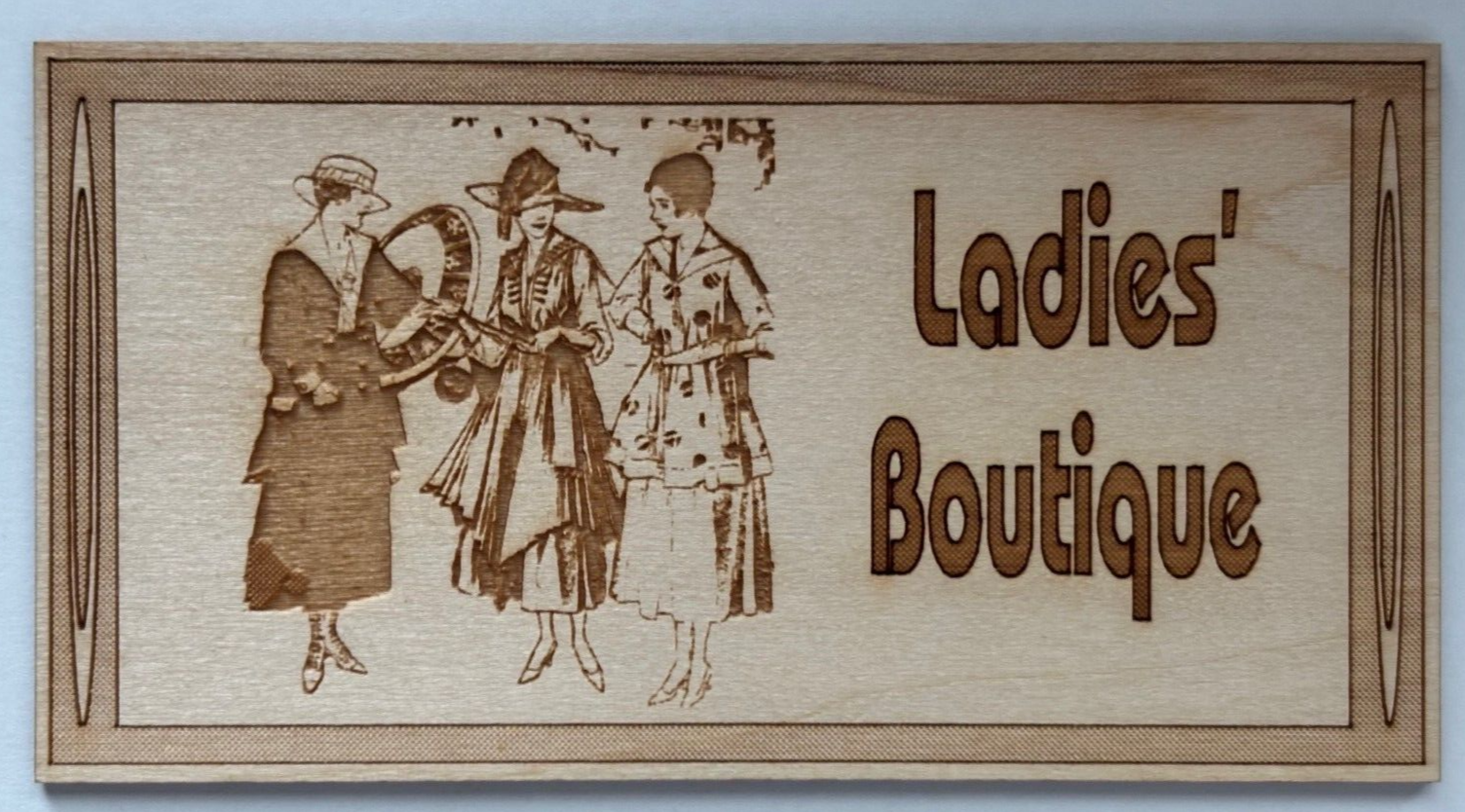 Dollhouse Miniature Unfinished Sign - Ladies' Boutique