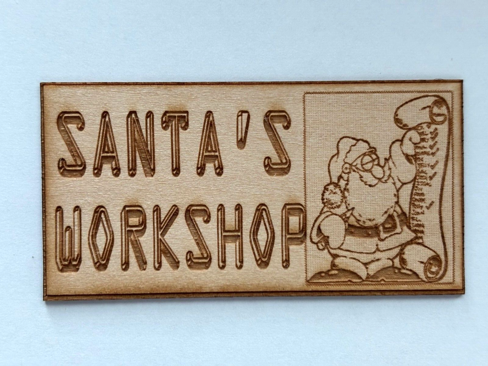 Dollhouse Miniature Unfinished Sign - Santa's Workshop