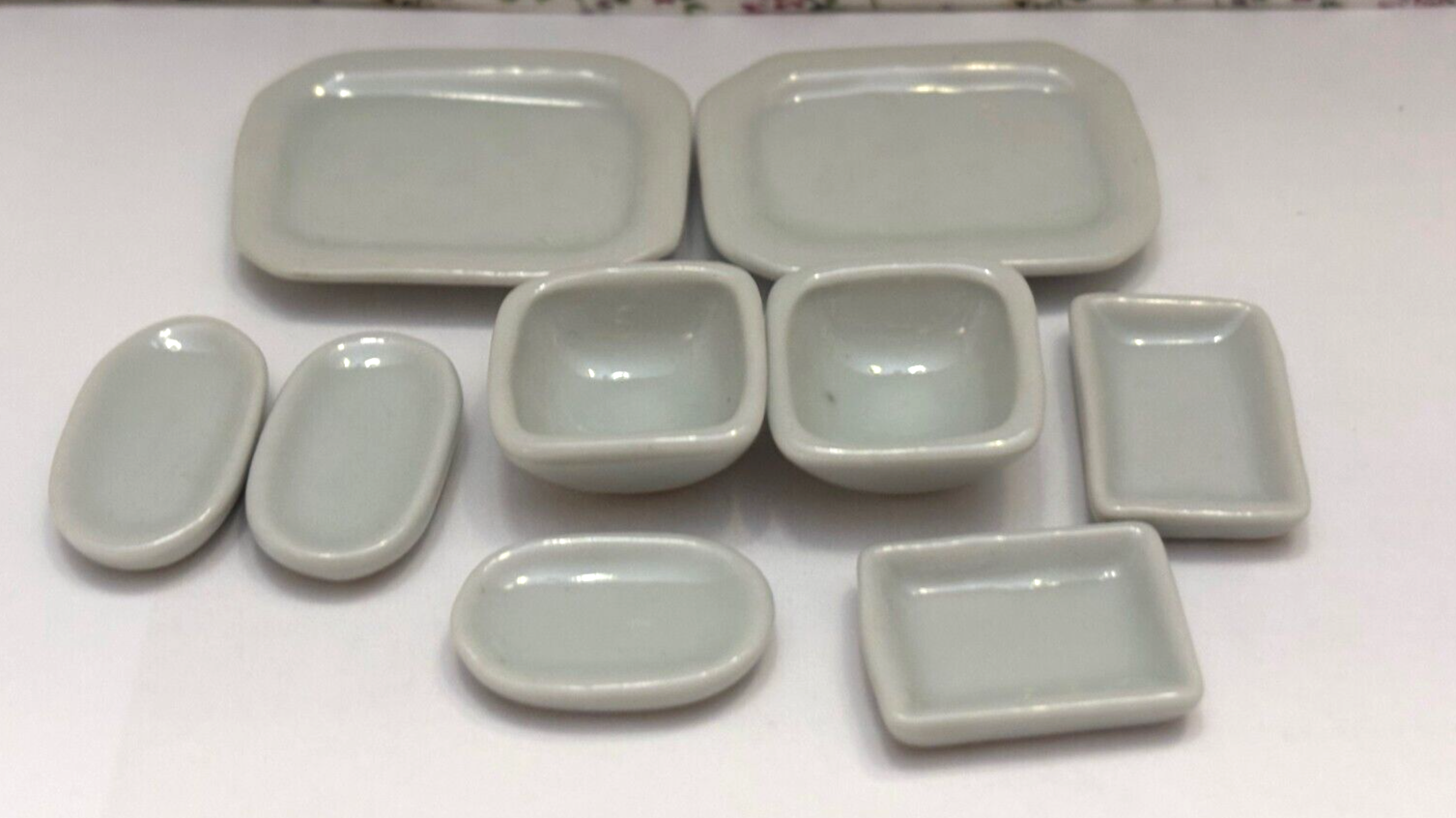 Dollhouse Miniature 9-Piece Ceramic Dish Set