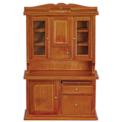 Dollhouse Miniature Walnut Flour Bin Hutch