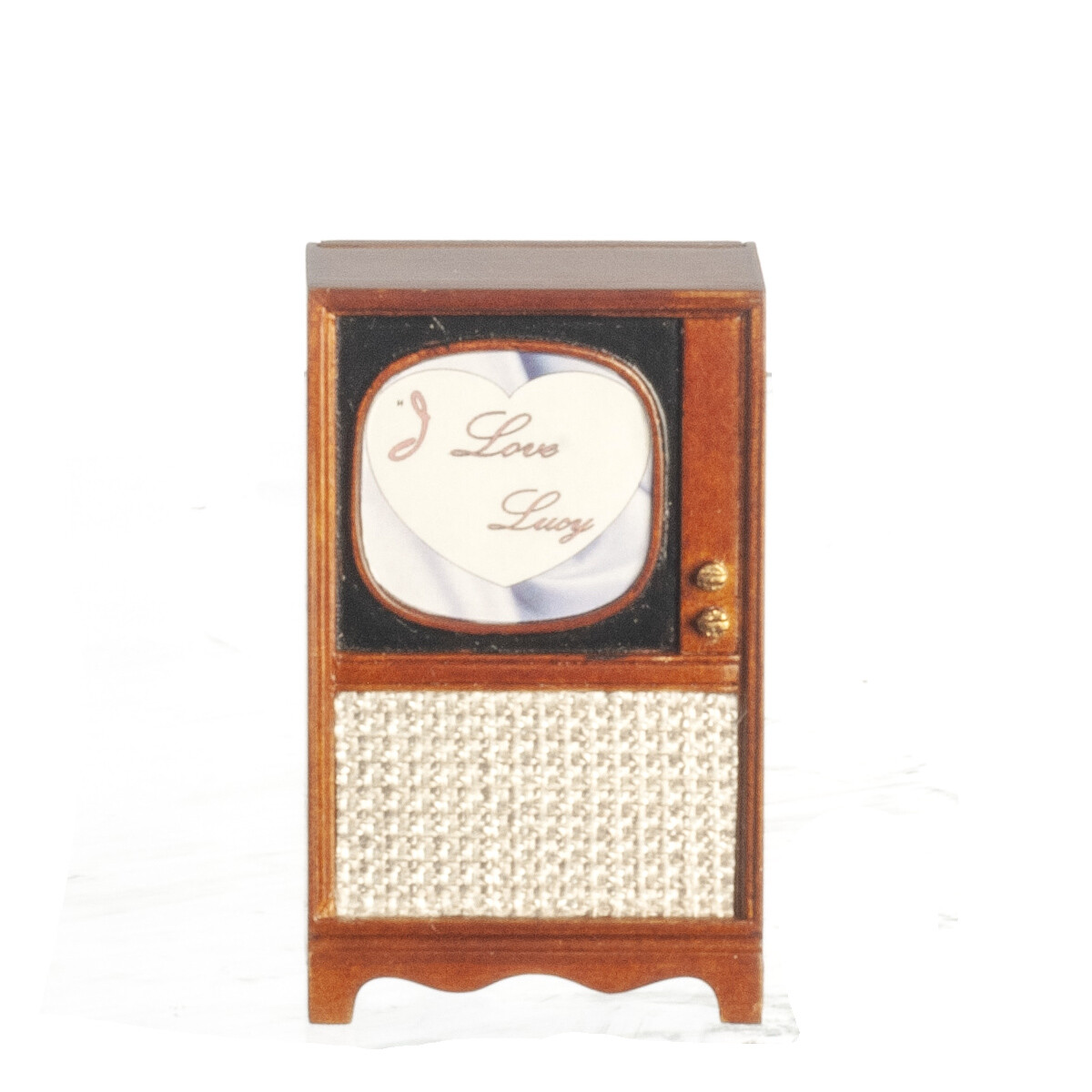 Dollhouse Miniature JBM Mid-Century TV in Walnut