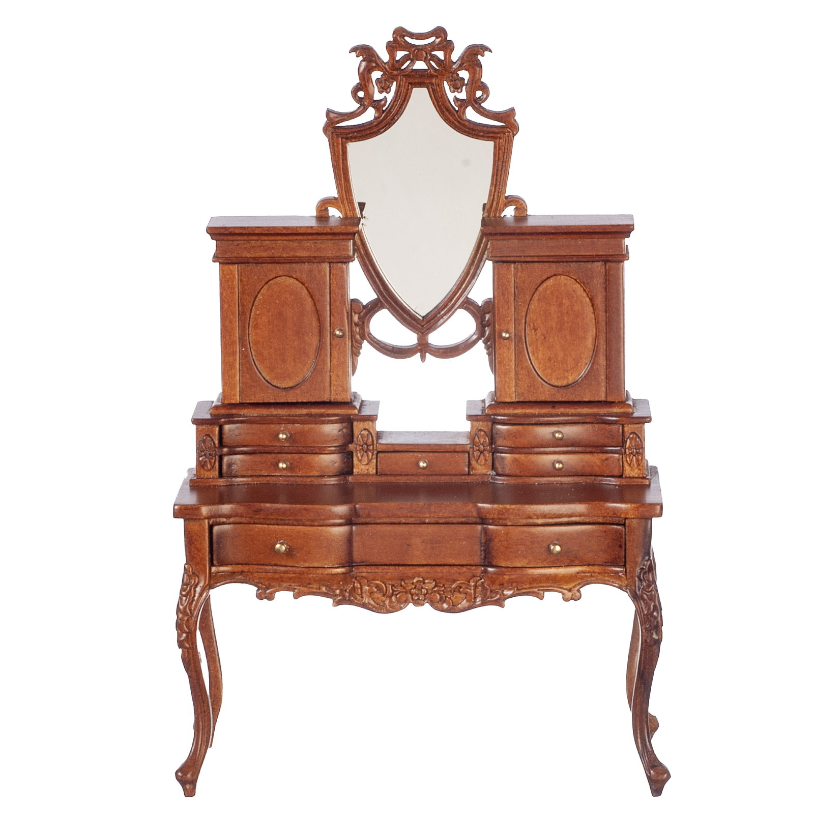 Dollhouse Miniature JBM Art Deco Dressing Table in Walnut