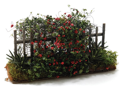Dollhouse Miniature Climbing Rose Fence
