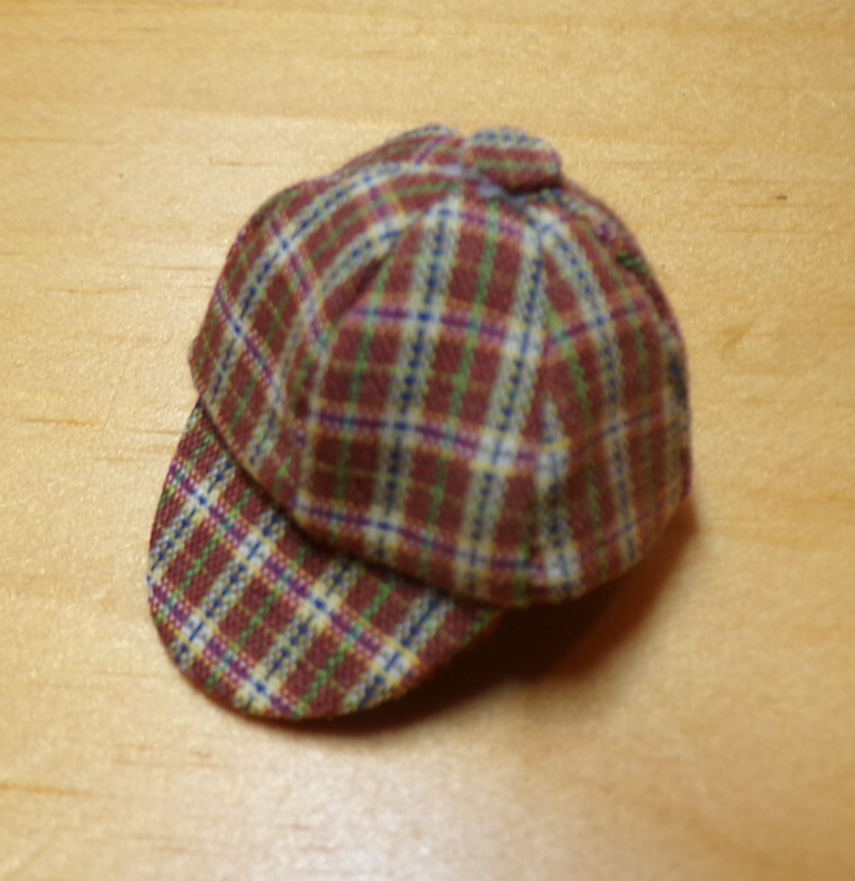 Heidi Ott Dollhouse Miniature Men's Brown Plaid Hat