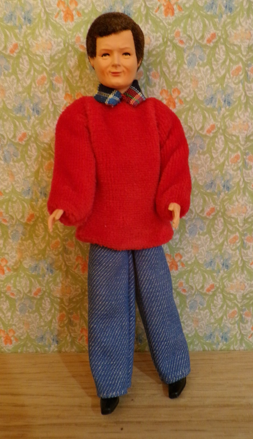 Dollhouse Caco Male in Red Sweater Doll  1/12 Scale