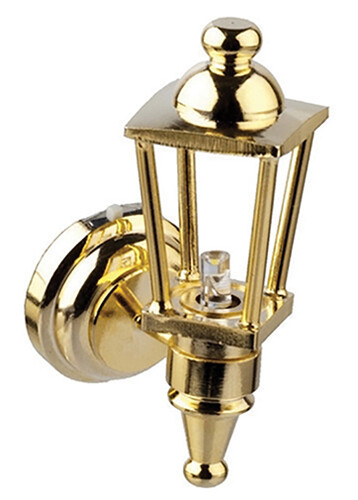 Dollhouse Miniature LED Brass Carriage Lamp Battery Operated