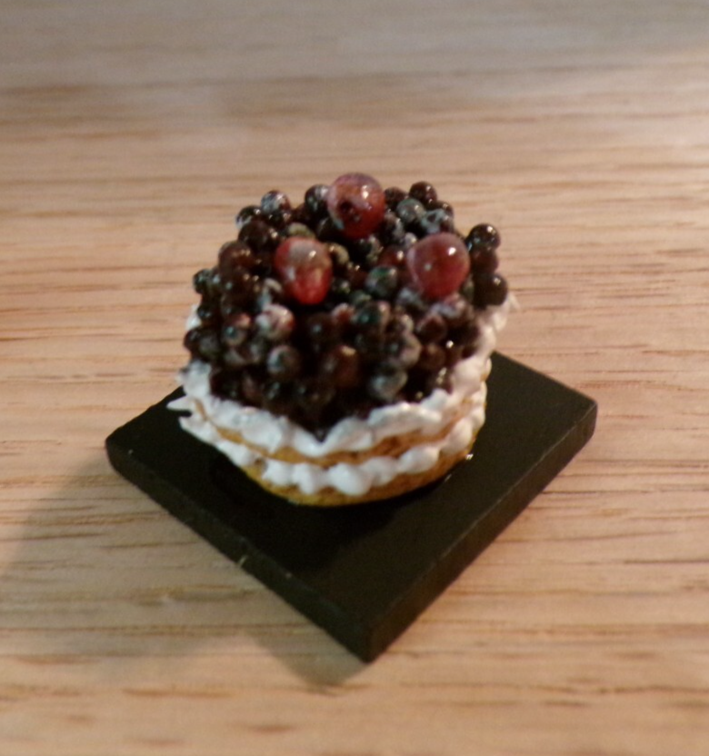 Dollhouse Miniature Mixed Berry Tart - Handcrafted