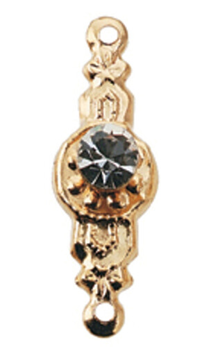 Dollhouse Miniature Gold-Plated Brass Crystal Provencial Knob, 2 Pieces