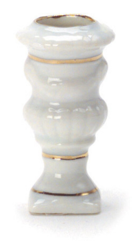 Dollhouse Miniature Porcelain Roma Planter w/ Gold Trim by Falcon Miniatures