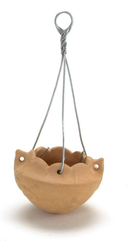 Dollhouse Miniature Hanging Pot - Terra Cotta - by Falcon Miniatures, 6 PIeces