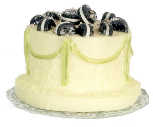 Dollhouse Miniature Lime Cake with Cookies by Falcon Miniatures