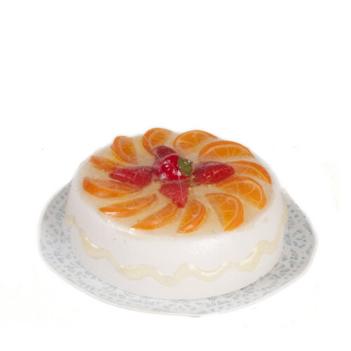 Dollhouse Miniature Round Cake with Orange Slices by Falcon Miniatures