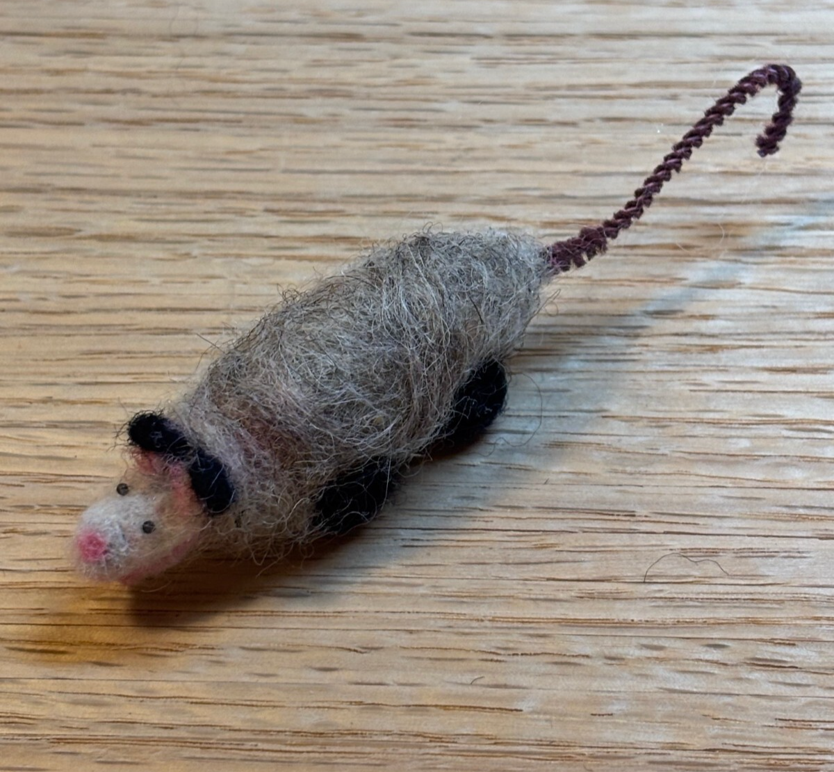 Dollhouse Miniature Felted Possum, Handcrafted