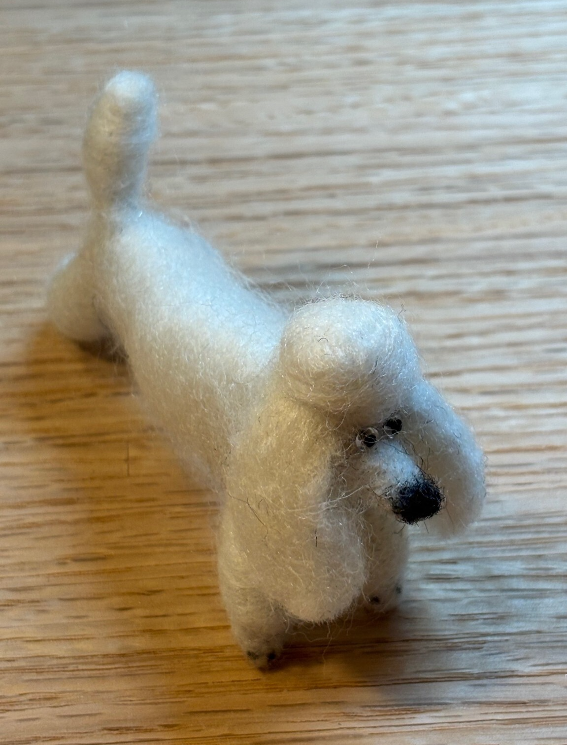Dollhouse Miniature Felted Standard Poodle, Handcrafted
