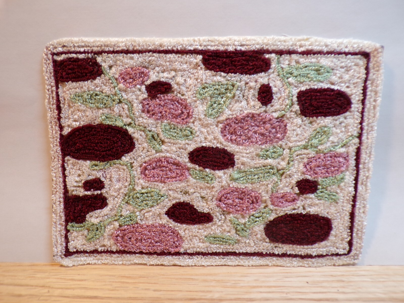 Dollhouse Miniature Purple and Green Bunka Rug -Handcrafted by Taylor Jade