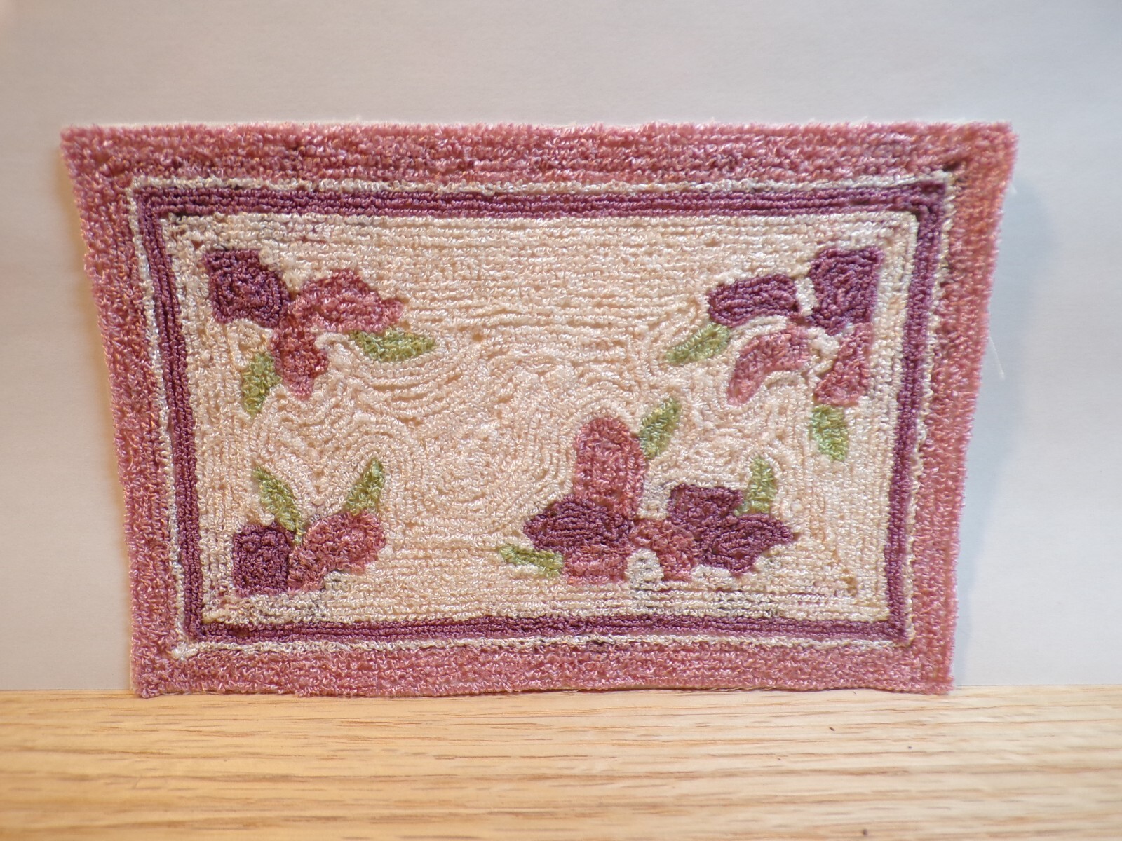 Dollhouse Miniature Pink and Purple Bunka Rug -  Handcrafted by Taylor Jade