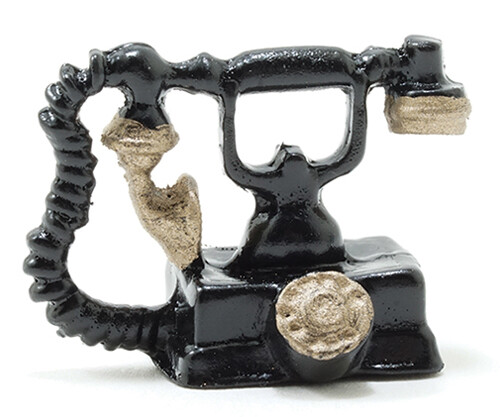 Dollhouse Miniature Black French Phone