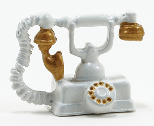 Dollhouse Miniature White French Phone