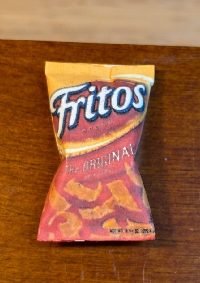 Dollhouse Miniature Fritos Corn Chips Bag - Handcrafted