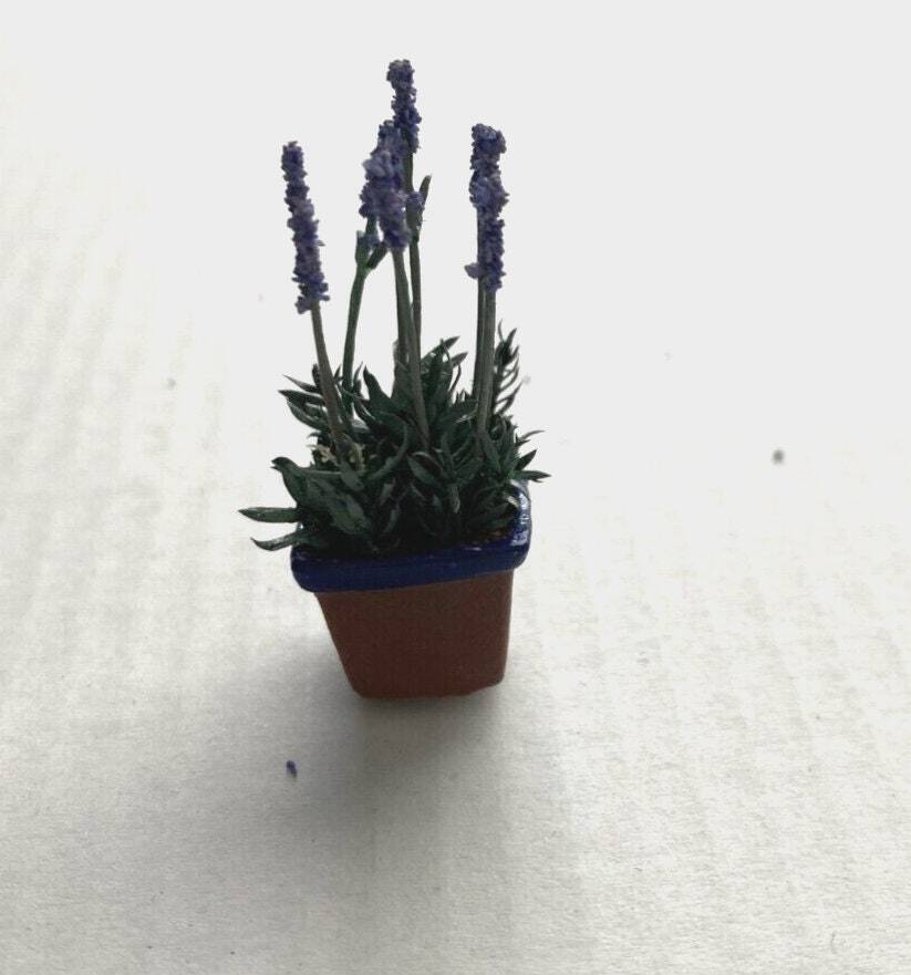 Dollhouse Miniature Lavender Plant - Small Handcrafted