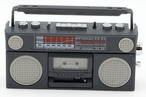 Dollhouse Miniature Realistic Boombox with Removable Cassette tape