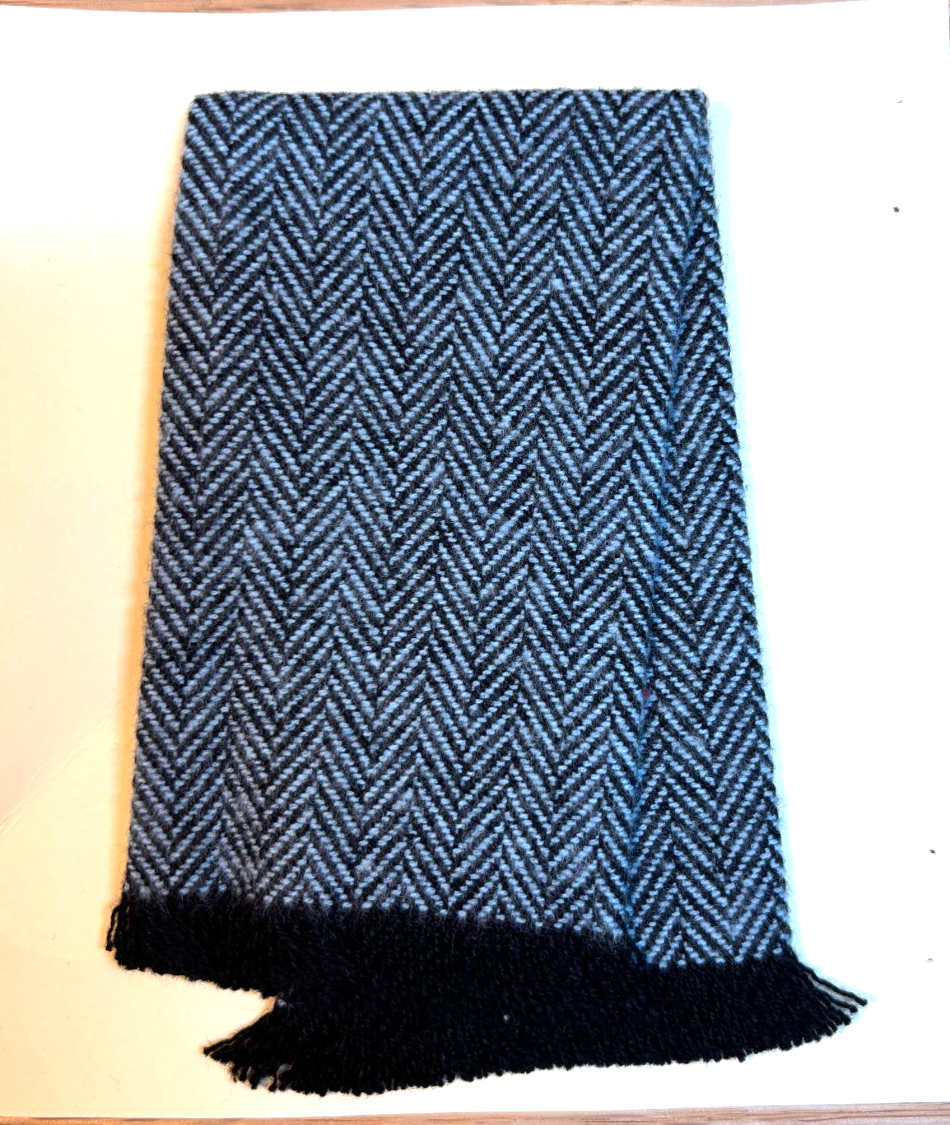 Dollhouse Miniature Mist Blue Hinged Throw, Handcrafted