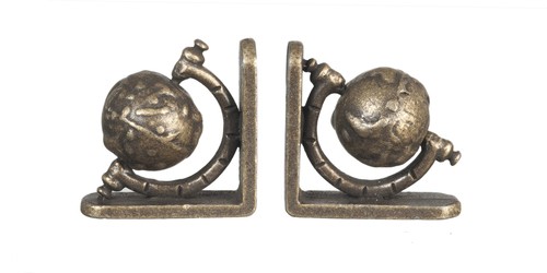 Dollhouse Miniature Small Globe Bookends, 2 Pieces
