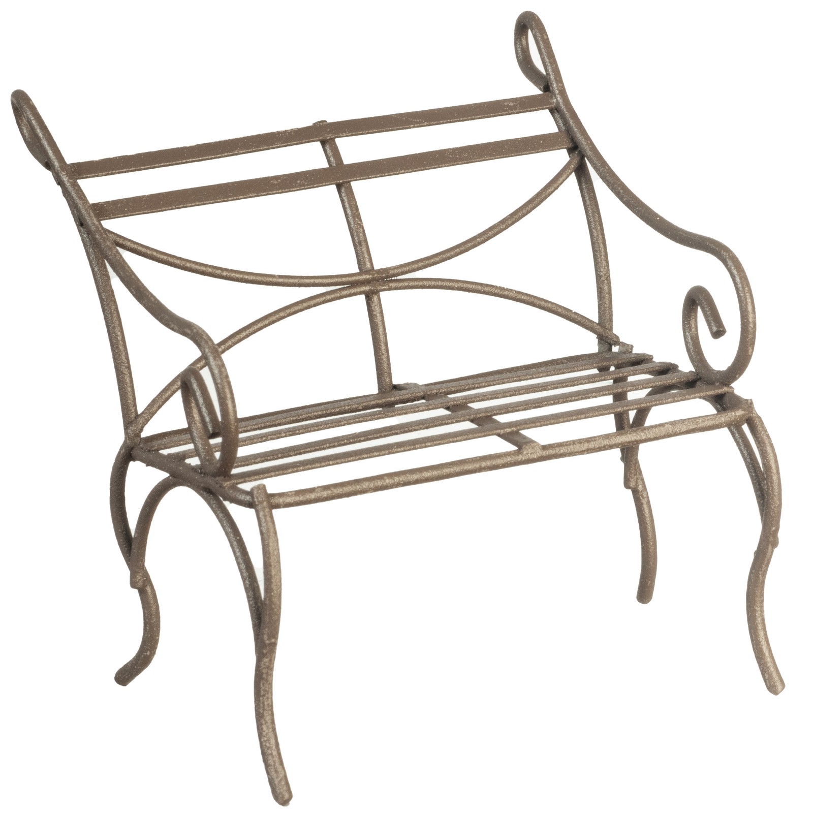 Dollhouse Miniature Metal Bench