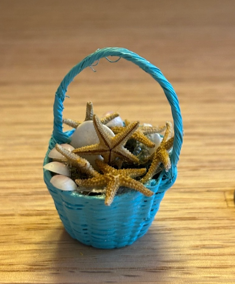 Dollhouse Miniature Basket of Shells