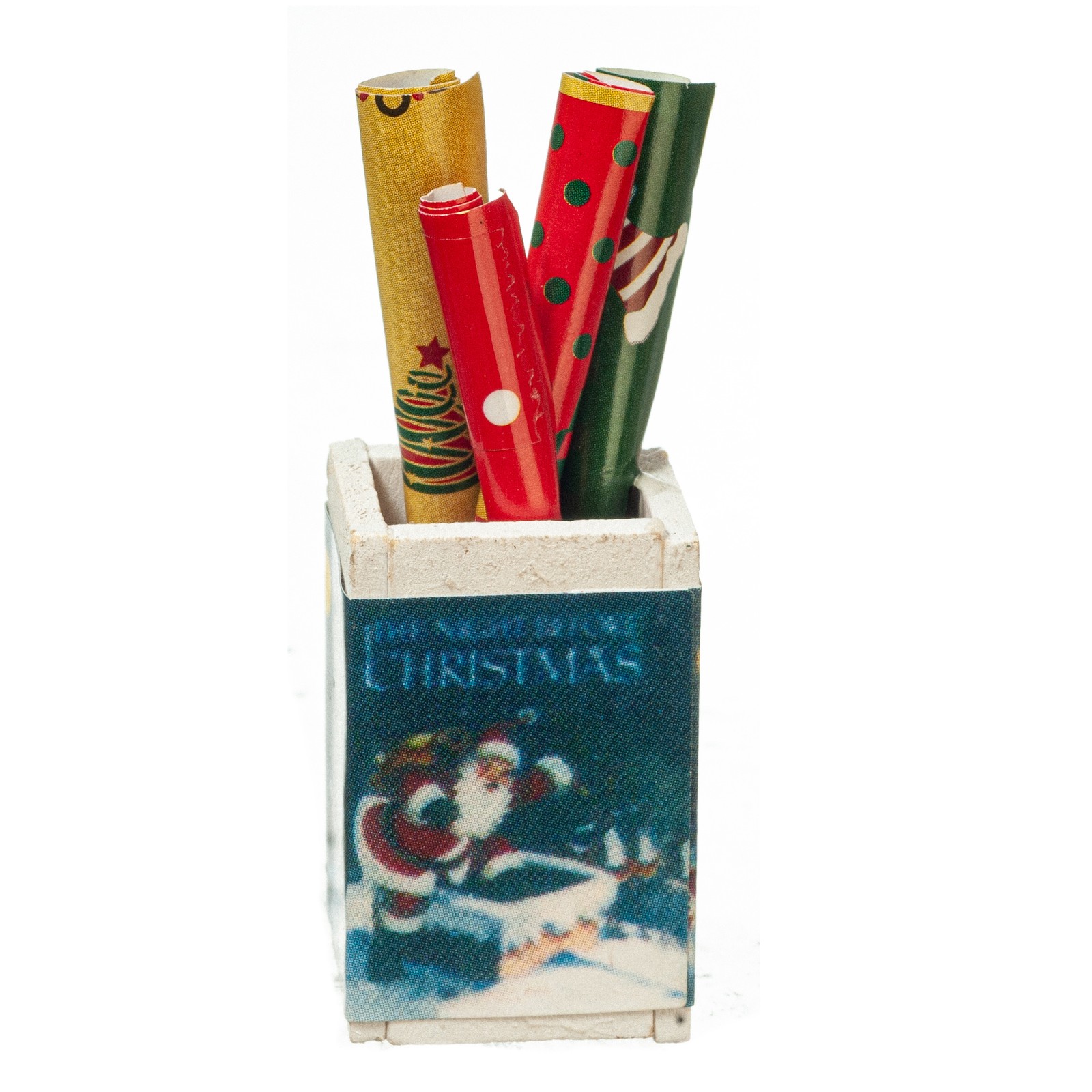 Dollhouse Miniature Christmas Wrap Holder
