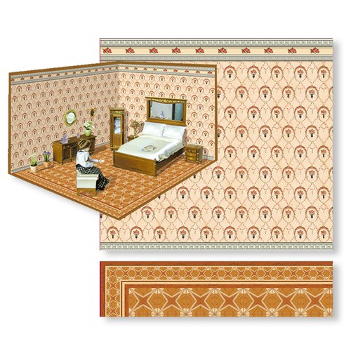 Dollhouse Wallpaper/Flooring Complete Room Decoration Kit #1