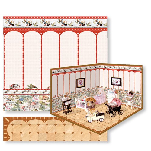 Dollhouse Wallpaper/Flooring Complete Room Decoration Kit #4