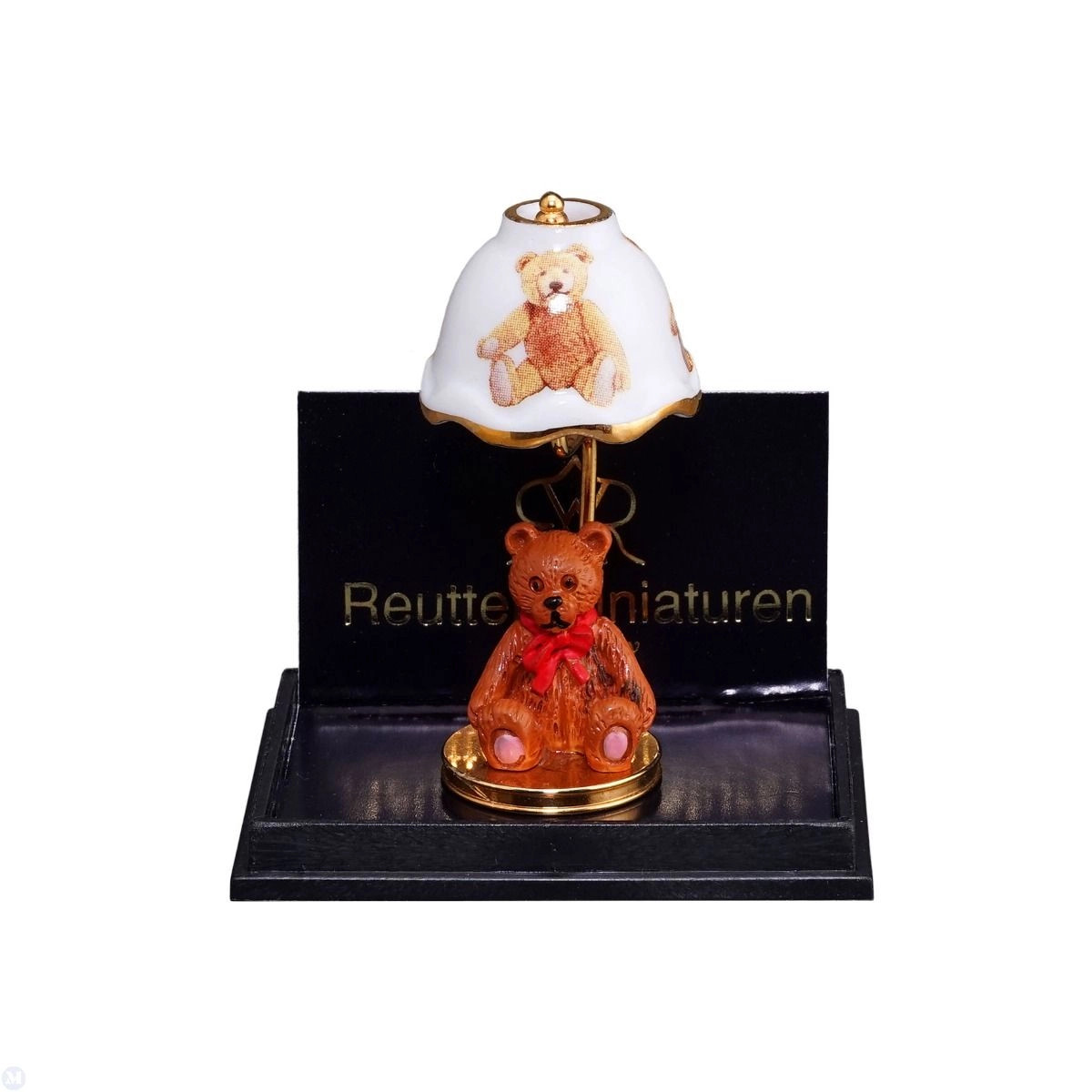 Reutter Porcelain - Dollhouse Miniature Non-Working Teddy Design Nursery Lamp
