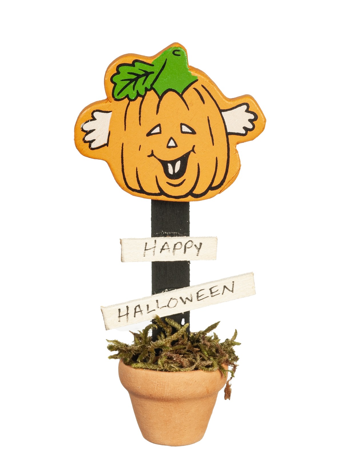 Dollhouse Miniature Happy Pumpkin Porch Pot