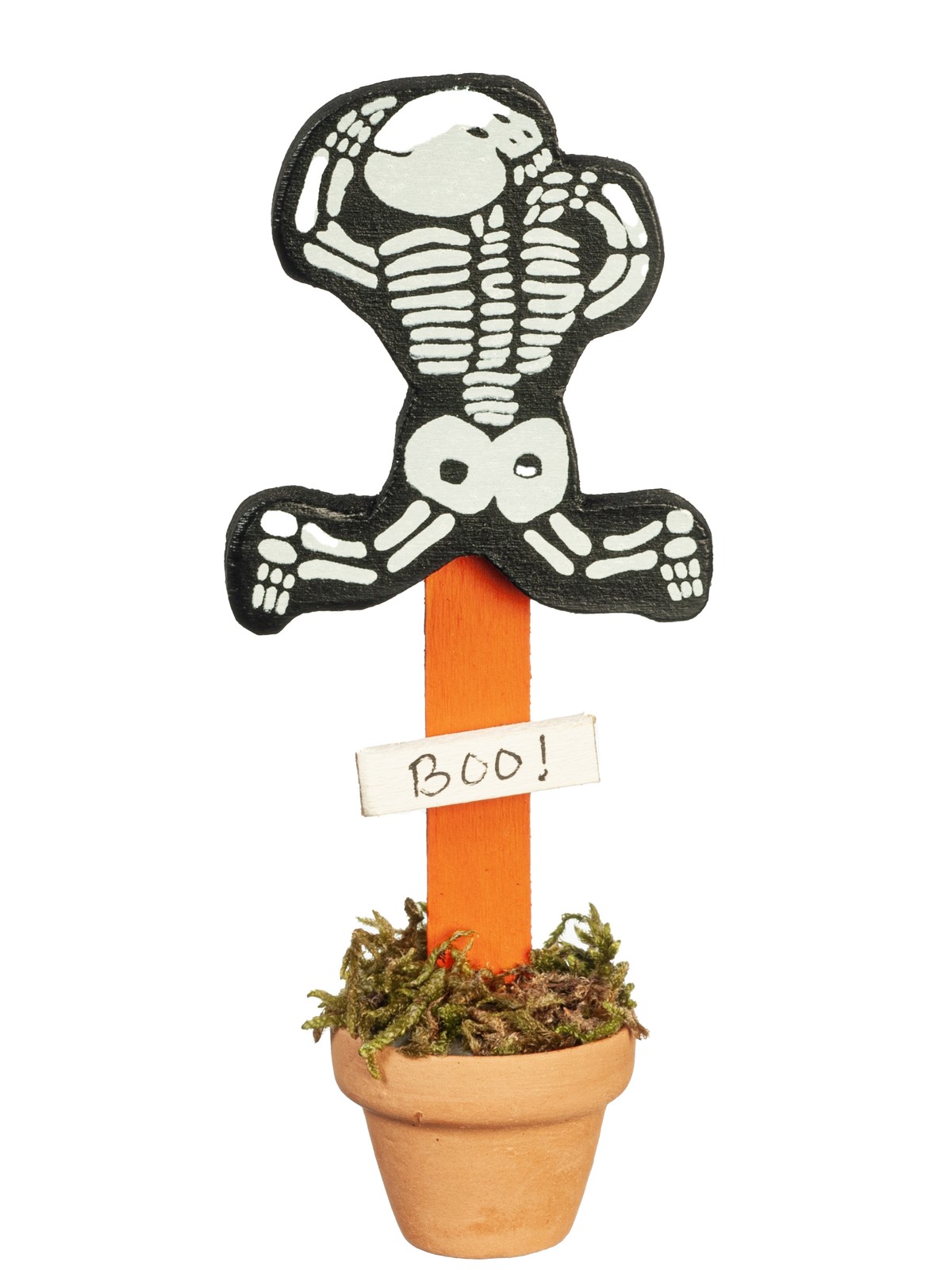 Dollhouse Miniature Skeleton Porch Pot
