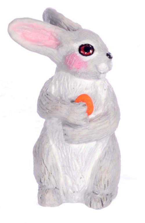 Dollhouse Miniature Standing Gray Rabbit by Falcon Miniatures