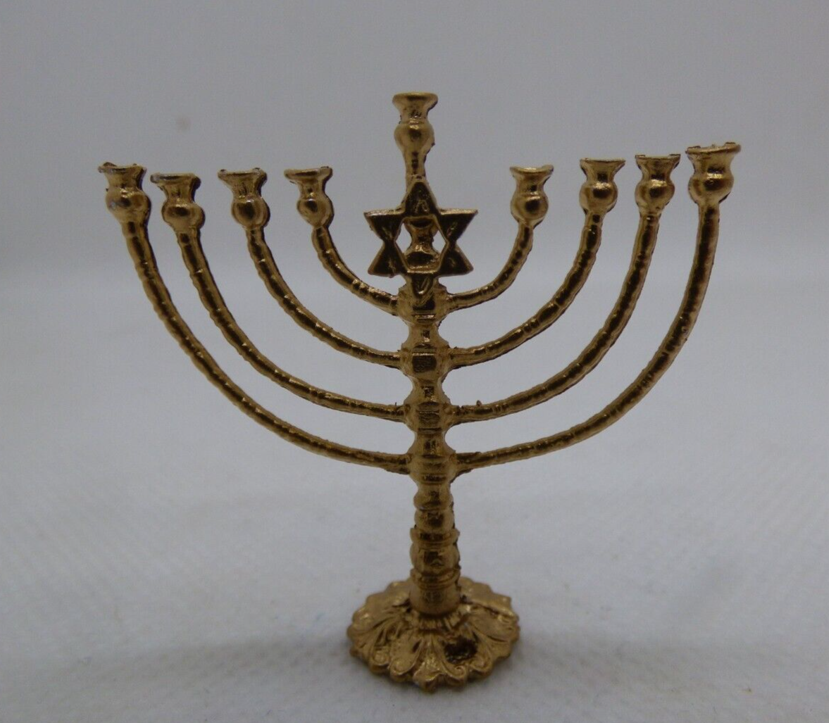 Dollhouse Miniature Large Gold Colored Menorah