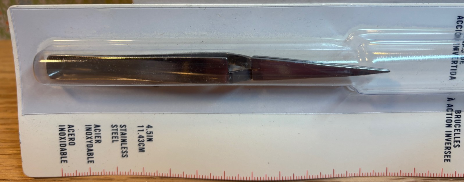 4-1/2" Pointed Self-Closing Tweezers for Crafting and Dollhouses