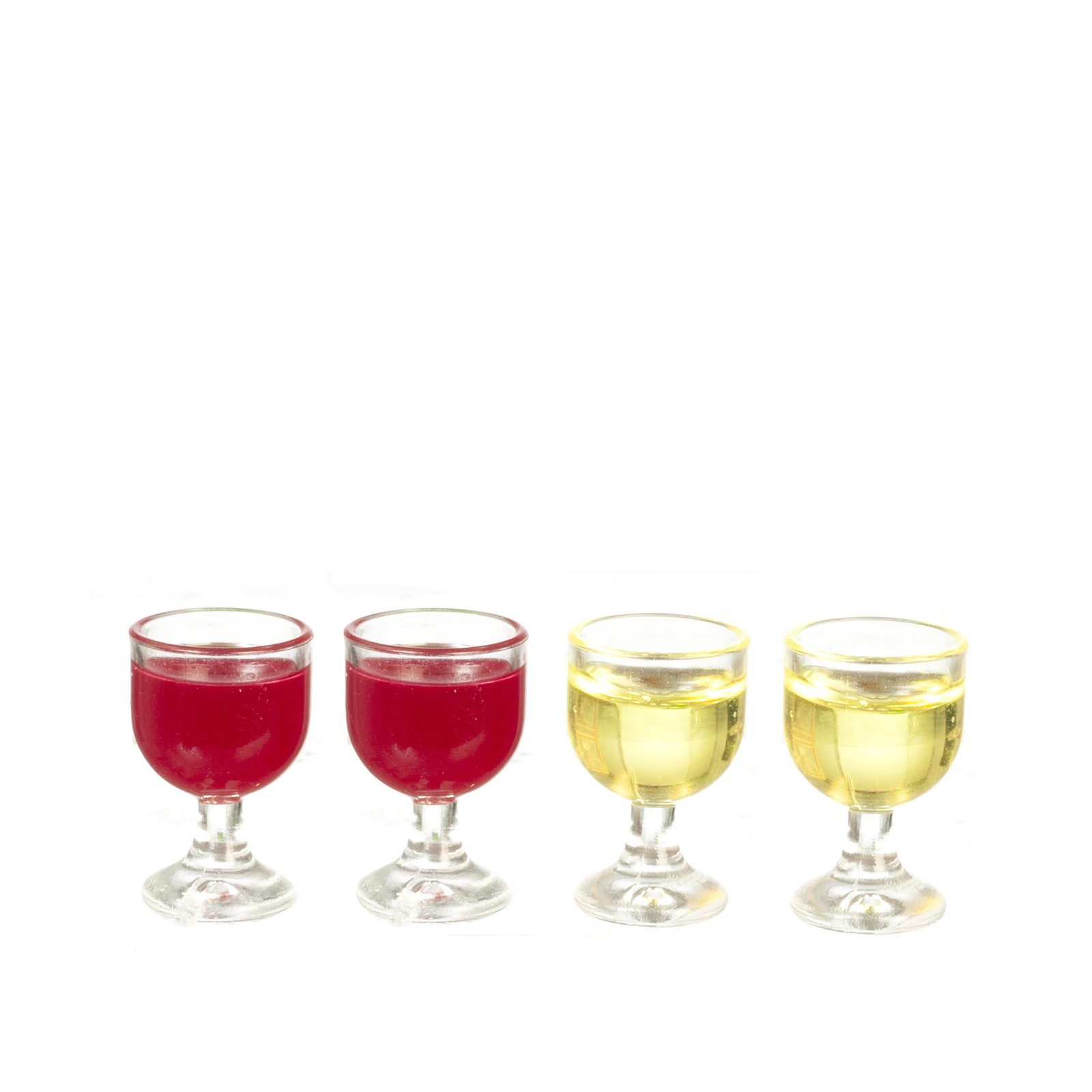 Dollhouse Miniature 4 Filled Wine Glasses
