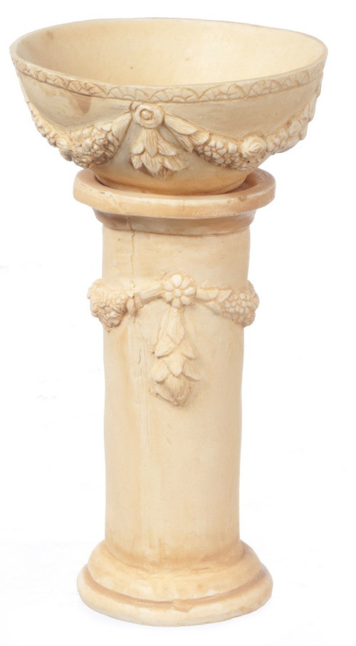 Dollhouse Miniature Victorian Bird Bath, Tan, by Falcon Miniatures