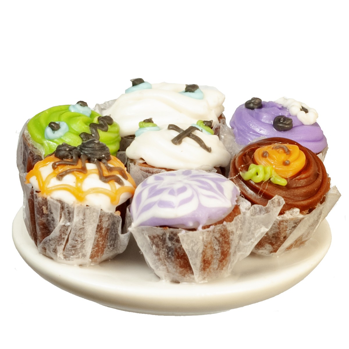 Dollhouse Miniature Halloween Cupcakes Set of 7 #6178
