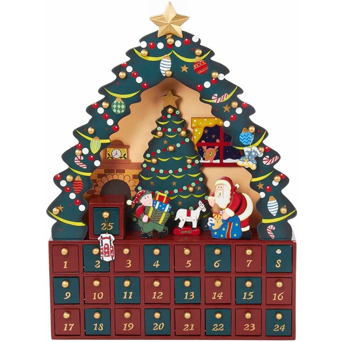 Kurt Adler Holiday Advent Calendar Filled With Dollhouse Miniatures