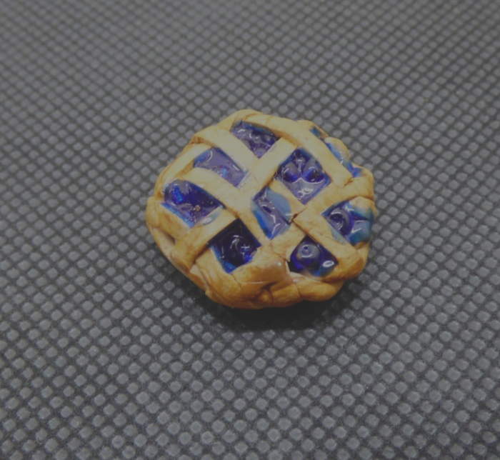 Dollhouse Miniature Blueberry Pie, Handcrafted