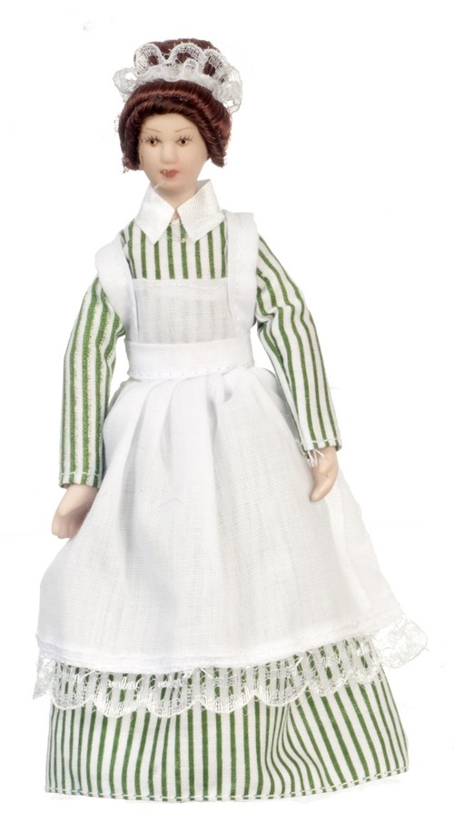 Dollhouse Miniature Maid Doll with Apron