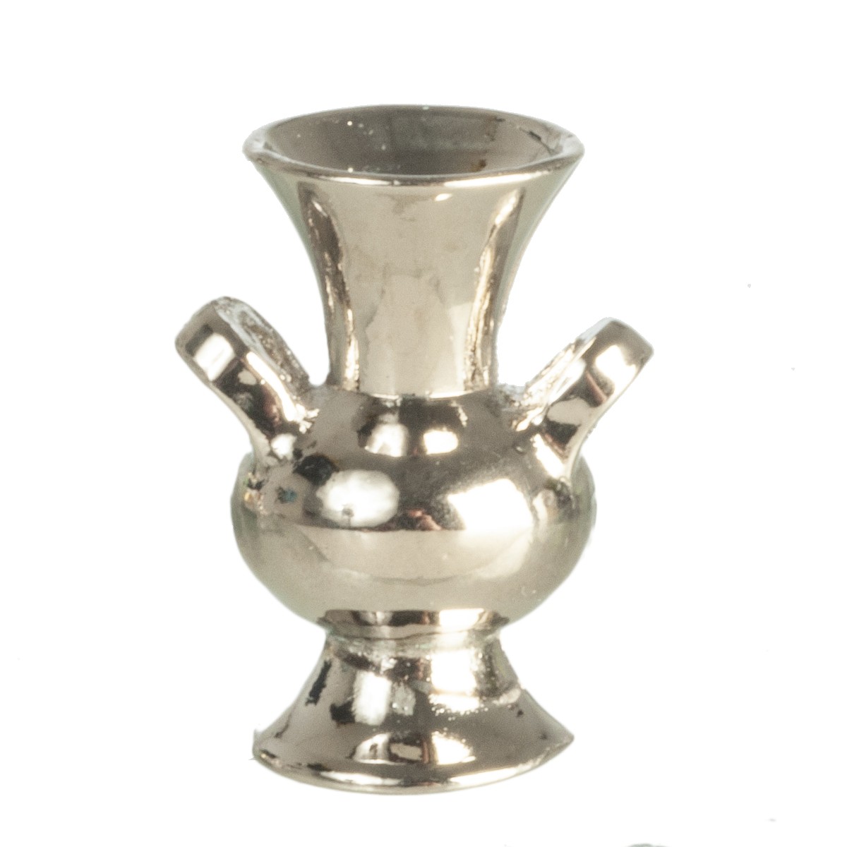 Dollhouse Miniature Silver Vase with Handles by Falcon Miniatures