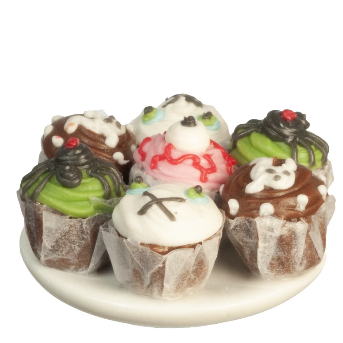 Dollhouse Miniature Halloween Cupcakes Set of 7 #6177